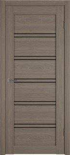 Межкомнатная дверь "Атум PRO Х28", по, Brun oak, черное стекло