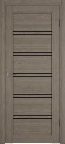 Межкомнатная дверь "Атум PRO Х28", по, Brun oak, черное стекло