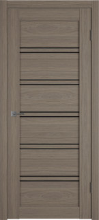 Межкомнатная дверь "Атум PRO Х28", по, Brun oak, черное стекло