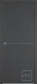 Межкомнатная дверь "URBAN 1", пг, JET LOFT (алюминиевый молдинг)