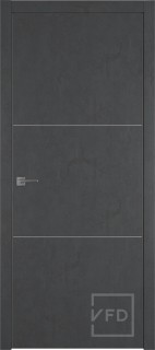 Межкомнатная дверь "URBAN 2", пг, JET LOFT (алюминиевый молдинг)