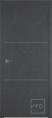 Межкомнатная дверь "URBAN 2", пг, JET LOFT (алюминиевый молдинг)