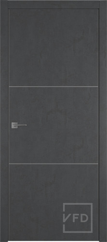 Межкомнатная дверь "URBAN 2", пг, JET LOFT (алюминиевый молдинг)