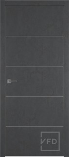 Межкомнатная дверь "URBAN 4", пг, JET LOFT (алюминиевый молдинг)