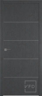 Межкомнатная дверь "URBAN 4", пг, JET LOFT (алюминиевый молдинг)
