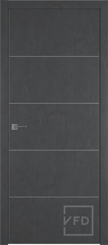 Межкомнатная дверь "URBAN 4", пг, JET LOFT (алюминиевый молдинг)