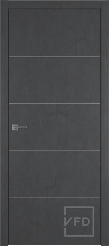 Межкомнатная дверь "URBAN 4", пг, JET LOFT (алюминиевый молдинг)