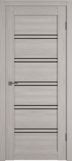 Межкомнатная дверь "Атум PRO Х28", по, Stone Oak, черное стекло