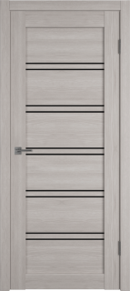 Межкомнатная дверь "Атум PRO Х28", по, Stone Oak, черное стекло
