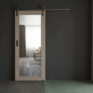 Раздвижная дверь Лофт "Атум PRO Х32", зеркало, Brun Oak