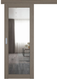 Раздвижная дверь "Атум PRO Х32", зеркало, Brun Oak