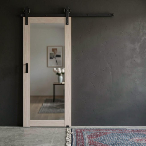 Раздвижная дверь Лофт  "Атум PRO Х32", зеркало, Stone Oak