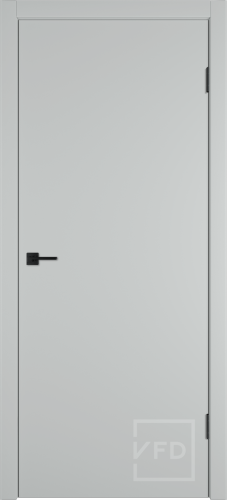 Межкомнатная дверь "Basic", пг, Emalex steel, кромка ABS black (ЗПЗм1)