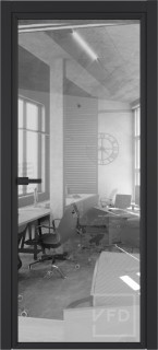 Алюминевая дверь Grafia R00 Black Sand стекло Air Space