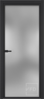 Алюминевая дверь Grafia R00 Black Sand стекло White Cloud