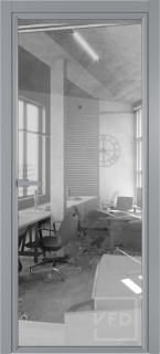 Алюминевая дверь Grafia R00 Chrome стекло Air Space