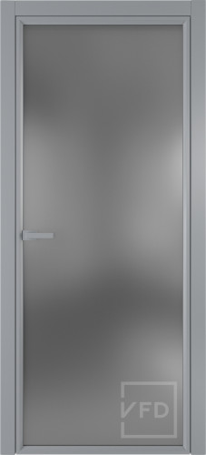 Алюминевая дверь Grafia R00 Chrome стекло Dark Cloud