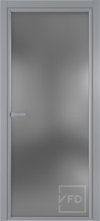 Алюминевая дверь Grafia R00 Chrome стекло Dark Cloud