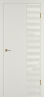 Межкомнатная дверь "Linea ART2", пг, Magnolia, Gold mould