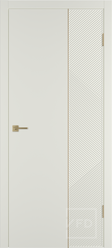 Межкомнатная дверь " Linea ART2", пг, Magnolia, Gold mould