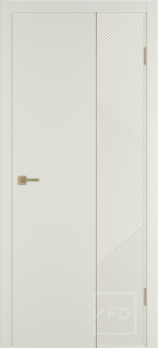 Межкомнатная дверь " Linea ART2", пг, Magnolia, Gold mould