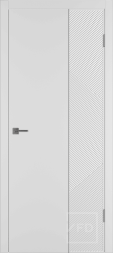 Межкомнатная дверь "Linea ART2", пг, белый, Silver mould