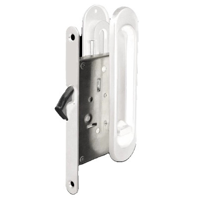 Ручка с фиксатором для раздвижной двери, белая