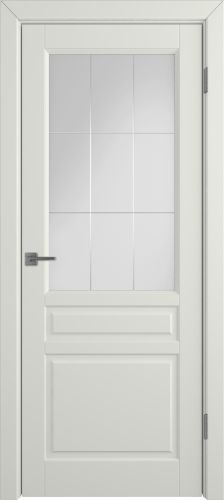 Межкомнатная дверь "Стокгольм", Magnolia, стекло бел.сат. с гравир