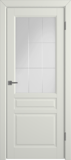 Межкомнатная дверь "Стокгольм", Magnolia, стекло бел.сат. с гравир