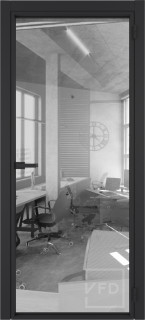 Алюминевая дверь System R00 Black Sand стекло Air Space Алюминевая дверь System R00 Black Sand стекло Air Space