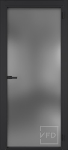 Алюминевая дверь System R00 Black Sand стекло Dark Cloud