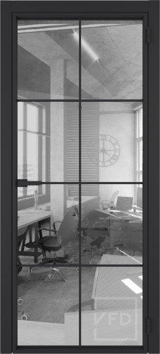 Алюминевая дверь System R44 Black Sand стекло Air Space