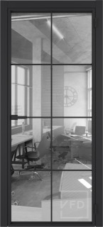 Алюминевая дверь System R44 Black Sand стекло Air Space Алюминевая дверь System R44 Black Sand стекло Air Space