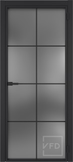 Алюминевая дверь System R44 Black Sand стекло Dark Cloud