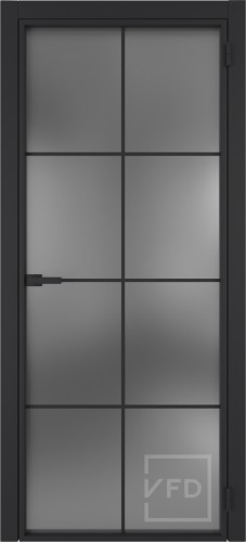 Алюминевая дверь System R44 Black Sand стекло Dark Cloud
