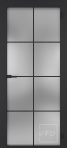 Алюминевая дверь System R44 Black Sand стекло White Cloud
