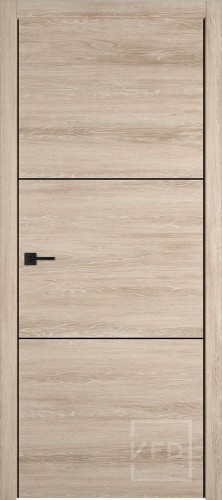 Межкомнатная дверь "УРБАН 2" (URBAN 2), пг, Шале пустынный (Sand Vellum) (черный молдинг)