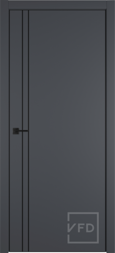 Межкомнатная дверь "УРБАН 2ВР" (URBAN 2V), пг, Эмалекс графит (Onyx) BE, черная кромка