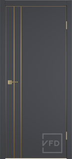 Межкомнатная дверь "URBAN 2V", пг, Emalex onyx 4-xGE Gold mould