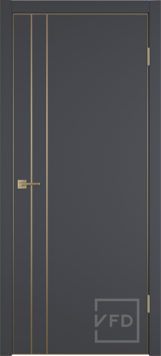 Межкомнатная дверь "URBAN 2V", пг, Emalex onyx 4-xGE Gold mould