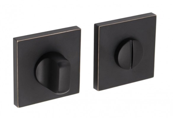 Фиксатор сантехнический ADDEN BAU, WC SQ-003 BLACK / GOLD RIM (цвет ЧЁРНЫЙ МАТОВЫЙ/ ЗОЛОТО)